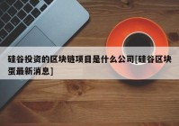 硅谷投资的区块链项目是什么公司[硅谷区块蛋最新消息]