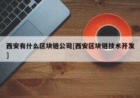 西安有什么区块链公司[西安区块链技术开发]