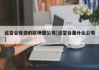 远望谷投资的区块链公司[远望谷是什么公司]