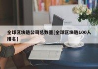 全球区块链公司总数量[全球区块链100人排名]